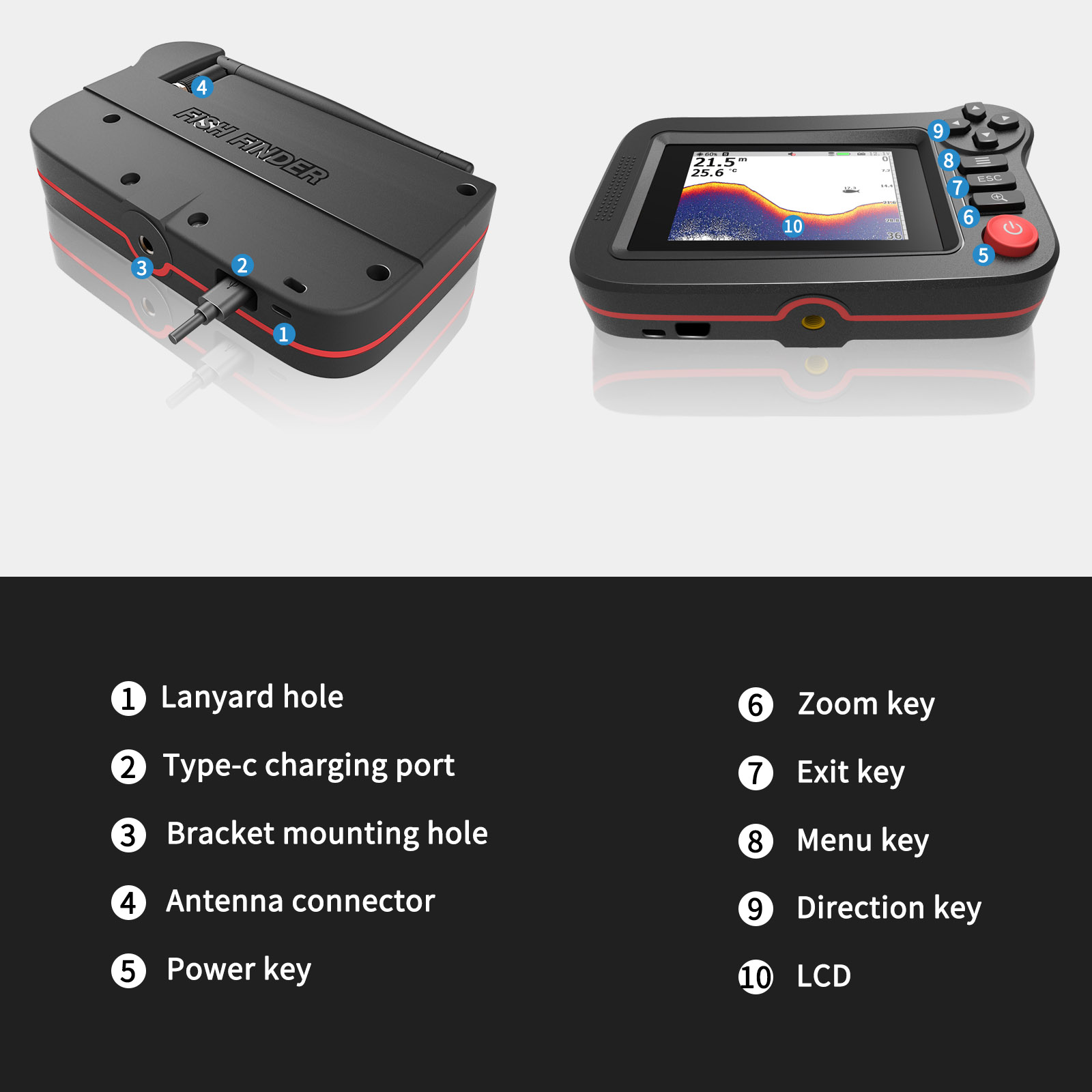 FindFish 200M Portable Fish Fi - Fish Finder Transducer 评论和价格